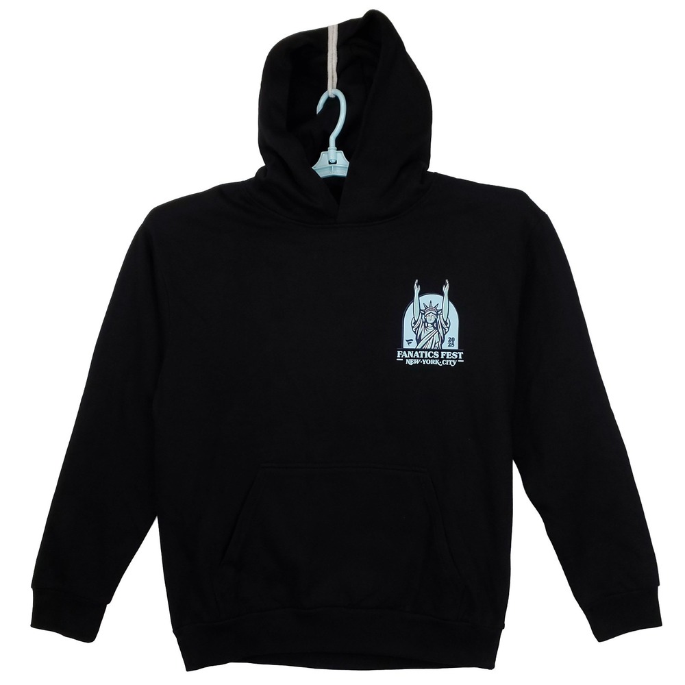 Fanatics Fest New‎ York 2025 Large Hoodie Statue of Liberty Art Logo Black NWT